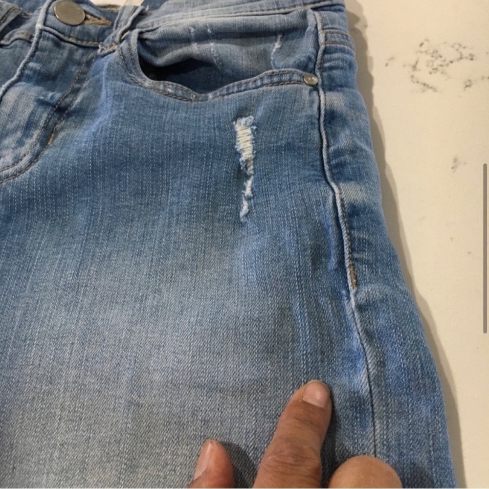 IVY + MAIN raw hem jeans high waist jeans blue S:1 - Picture 6 of 16